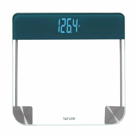 TAYLOR PRECISION PRODUCTS Clear Glass Bath Scale with Magic Display, 440-Lb. Capacity 5283752